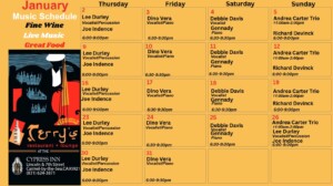terry's music calendar for January